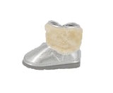 BABY'S SHOES SILVER GLITTER BOOTS LISA-11F