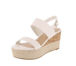 WOMAN'S SHOES WHITE PU WEDGE HEELS LISTEN
