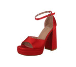 WOMAN'S SHOES RED SATIN HEELS LOLLIE-43