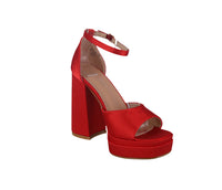 WOMAN'S SHOES RED SATIN HEELS LOLLIE-43