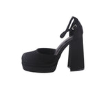 WOMAN'S SHOES BLACK SATIN HEELS LOLLIE-1