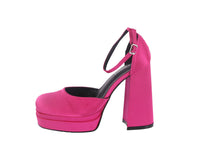 WOMAN'S SHOES FUCHSIA SATIN HEELS LOLLIE-1