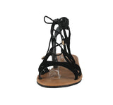 WOMAN'S SHOES BLACK SUEDE SANDALS LOQUAT-1