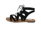 WOMAN'S SHOES BLACK SUEDE SANDALS LOQUAT-1