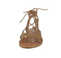 WOMAN'S SHOES TAN SUEDE SANDALS LOQUAT-1