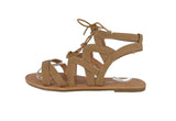 WOMAN'S SHOES TAN SUEDE SANDALS LOQUAT-1