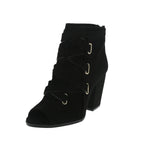 WOMAN'S BOOTIES BLACK SUEDE PU LOST-49