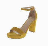 WOMAN'S SHOES MUSTARD SUEDE HEELS LOVELY-10