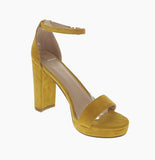 WOMAN'S SHOES MUSTARD SUEDE HEELS LOVELY-10