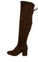 WOMAN'S SHOES CHESTNUT SUEDE BOOTS LUCY-22