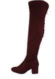 WOMAN'S SHOES WINE SUEDE BOOTS LUCY-22