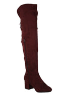 WOMAN'S SHOES WINE SUEDE BOOTS LUCY-22