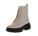 WOMAN'S SHOES IVORY PU LEATHER BOOTIES LUX-1