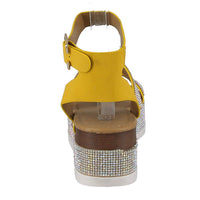 WOMAN'S SHOES MUSTARD GLITTER/NUB WEDGE SANDAL LUXURY-43