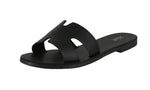 WOMAN'S SHOES BLACK PU LEATHER SANDALS MALIBU