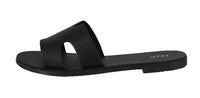 WOMAN'S SHOES BLACK PU LEATHER SANDALS MALIBU