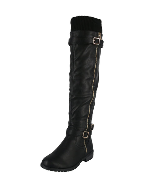 WOMAN'S SHOES BLACK PU BOOTS MANGO-L45