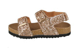 KID'S SHOES ROSE GOLD GLITTER SANDALS MARS-1A