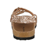 KID'S SHOES ROSE GOLD GLITTER SANDALS MARS-1A