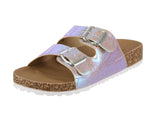 WOMAN'S SHOES PINK HOLOGRAPHIC PU LEATHER SANDALS MARS-20