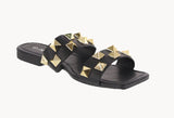 WOMAN'S SHOES BLACK PU SANDALS MAXI-1