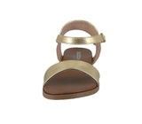 WOMAN'S SHOES LIGHT GOLD PU LEATHER METALLIC SANDALS MEADOW