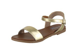 WOMAN'S SHOES LIGHT GOLD PU LEATHER METALLIC SANDALS MEADOW