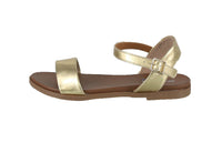 WOMAN'S SHOES LIGHT GOLD PU LEATHER METALLIC SANDALS MEADOW