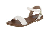 WOMAN'S SHOES WHITE PU LEATHER SANDALS MEADOW