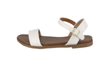 WOMAN'S SHOES WHITE PU LEATHER SANDALS MEADOW