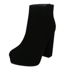 WOMAN'S SHOES BLACK SUEDE BOOTIES MEETING