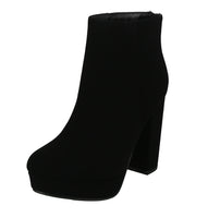 WOMAN'S SHOES BLACK SUEDE BOOTIES MEETING