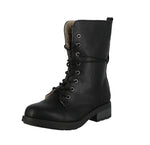 WOMAN'S SHOES BLACK PU BOOTS MEGA-36