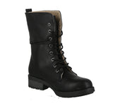 WOMAN'S SHOES BLACK PU BOOTS MEGA-36