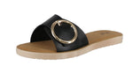 WOMAN'S SHOES BLACK PU LEATHER SANDALS MEGAN