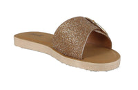 WOMAN'S SHOES GOLD GLITTER SANDALS MEGANGL