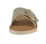 WOMAN'S SHOES GOLD GLITTER SANDALS MEGANGL