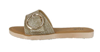 WOMAN'S SHOES GOLD GLITTER SANDALS MEGANGL