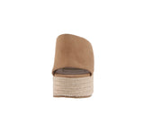 WOMAN'S SHOES NUDE SUEDE WEDGE SANDAL MEIMEI