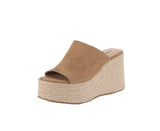 WOMAN'S SHOES NUDE SUEDE WEDGE SANDAL MEIMEI