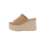 WOMAN'S SHOES NUDE SUEDE WEDGE SANDAL MEIMEI