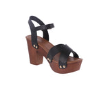 WOMAN'S SHOES BLACK PU LEATHER HEELS MELISSA-25