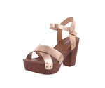 WOMAN'S SHOES ROSE GOLD PU LEATHER HEELS MELISSA-25