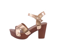 WOMAN'S SHOES ROSE GOLD PU LEATHER HEELS MELISSA-25