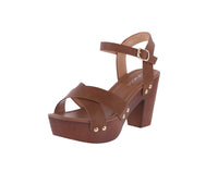 WOMAN'S SHOES TAN PU LEATHER HEELS MELISSA-25