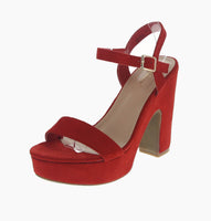 WOMAN'S SHOES RED SUEDE HEELS MELORA-21