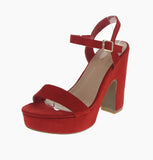 WOMAN'S SHOES RED SUEDE HEELS MELORA-21