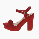 WOMAN'S SHOES RED SUEDE HEELS MELORA-21