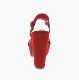 WOMAN'S SHOES RED SUEDE HEELS MELORA-21