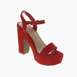 WOMAN'S SHOES RED SUEDE HEELS MELORA-21